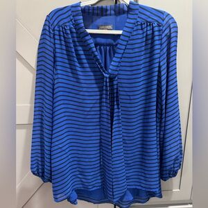 Vince Camuto- Striped Blue and Black Women's Blouse